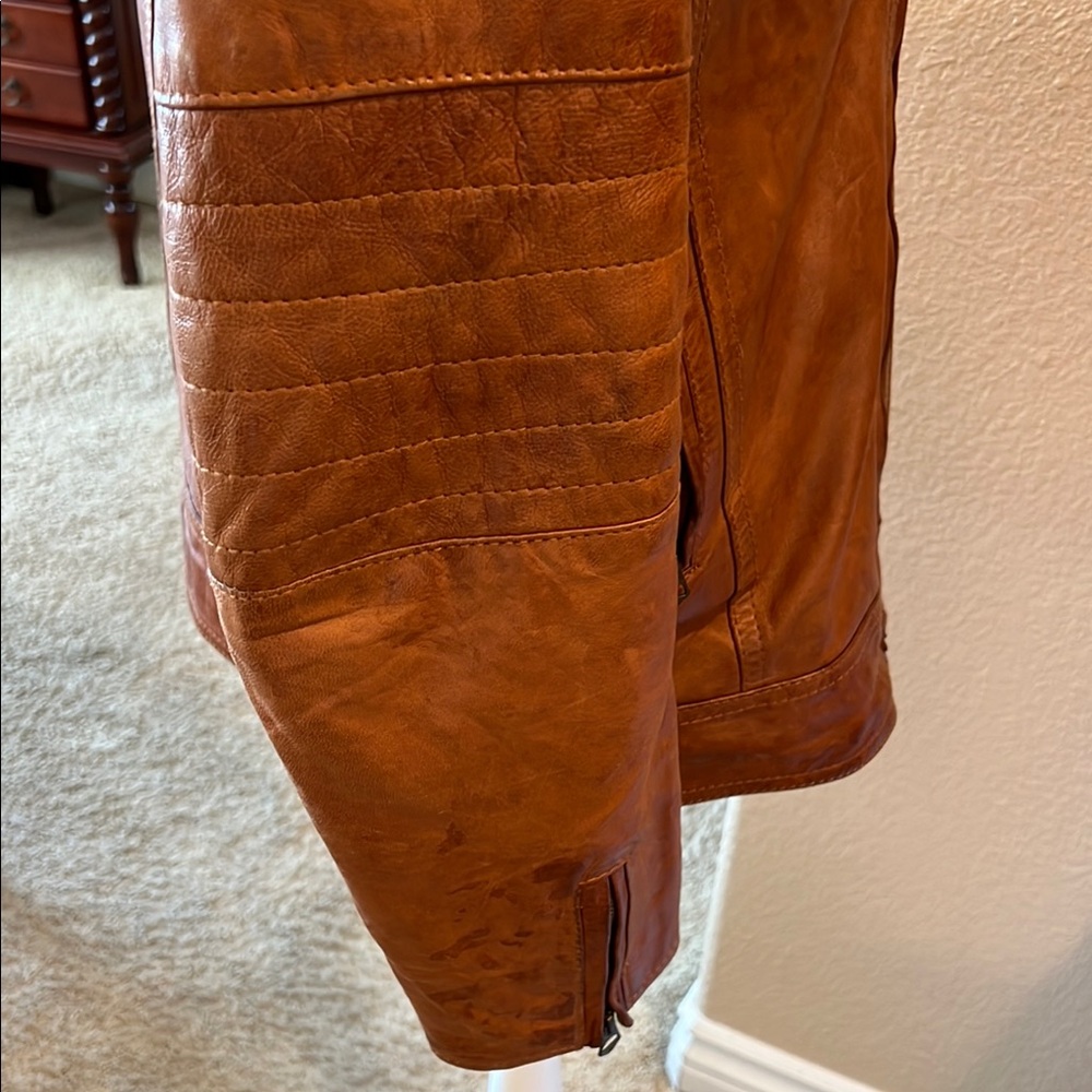 Tan Leather Jacket - Picture 5 of 10